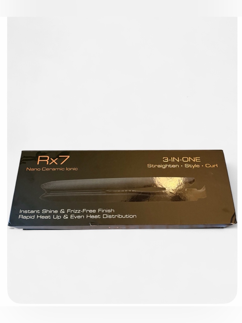 3-in-1 Rx7 Nano Ceramic Ionic Hair Straightener - Black